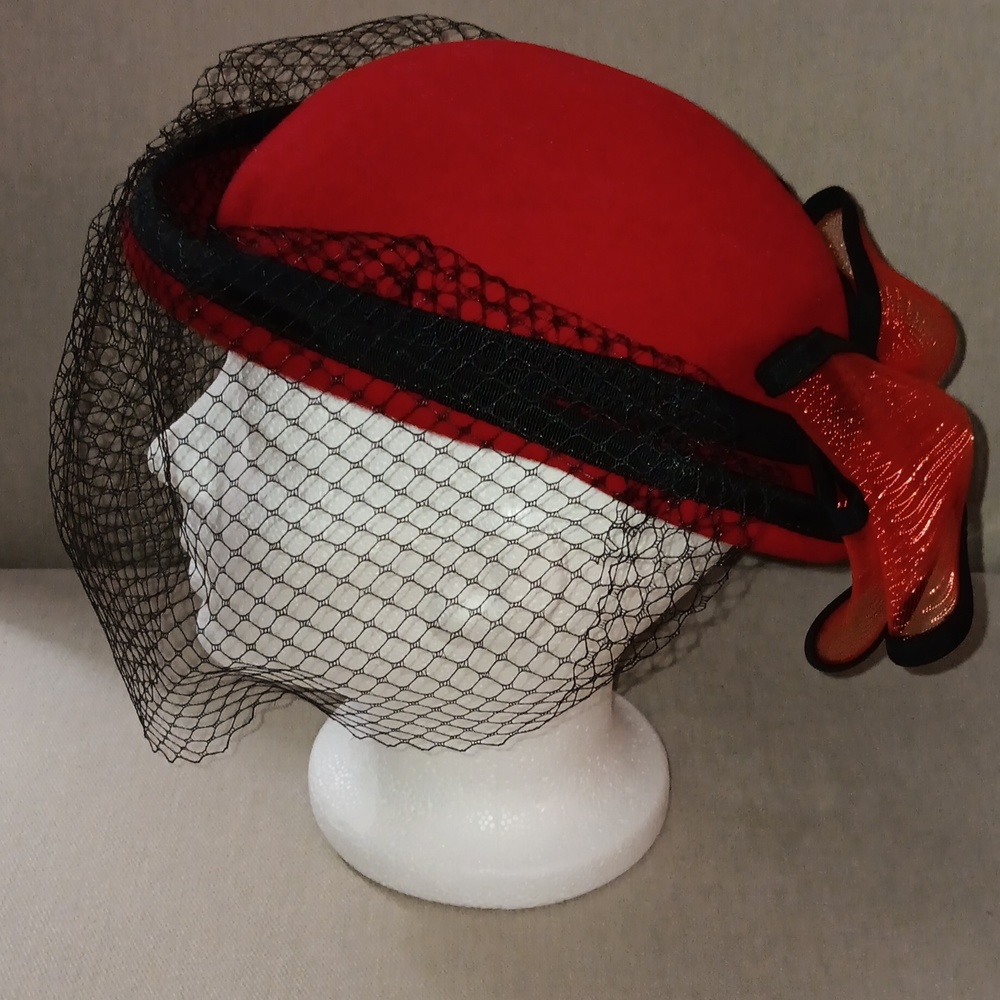 Vintage Lancaster red wool hat